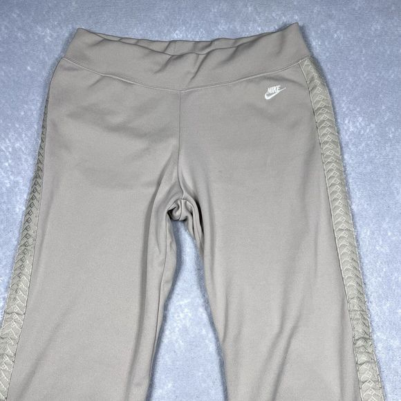 Vintage Nike Pants Women’s Size Medium Beige Cropped Capri Casual Swoosh Pull On - Picture 3 of 15